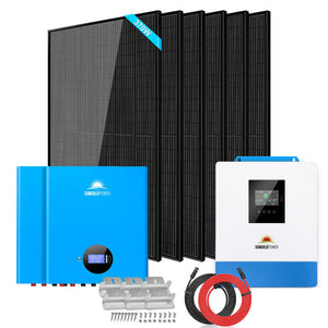 Sun Gold Power Solar Kit 5000W Inverter PowerWall 6 X 370 Watts Solar Panels