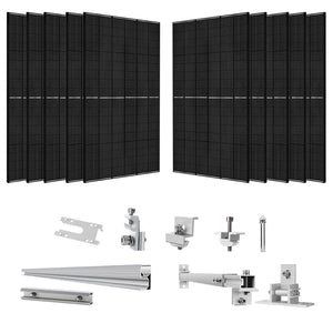 410W Monocrystalline Solar Panel 10 Pack with Mounting Rack