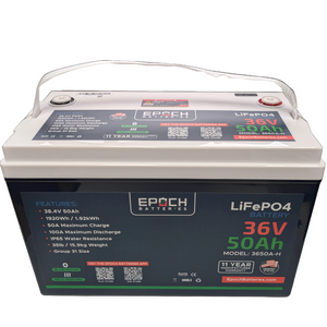 EPOCH 36V 50Ah (1.92kWh) Essential Series - Bluetooth & Heated LiFePO4 Battery