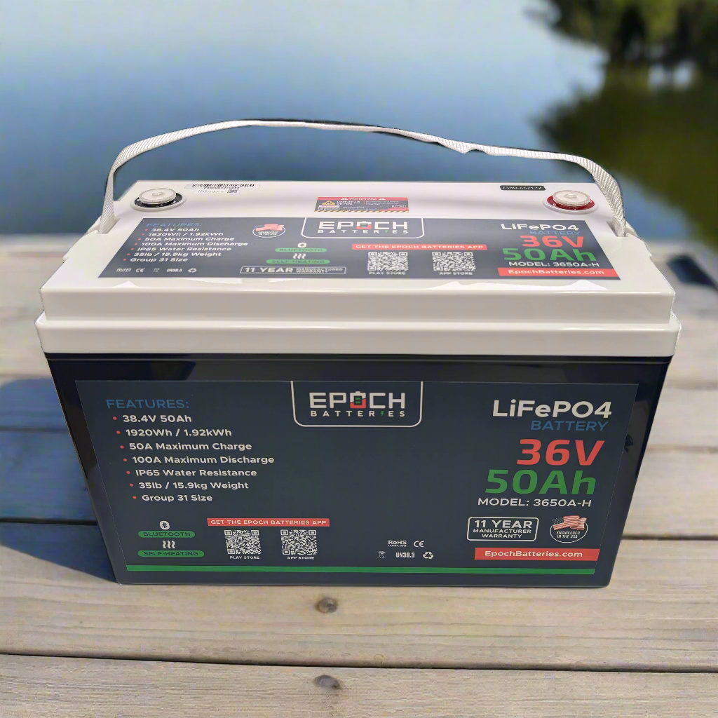 EPOCH 36V 50Ah (1.92kWh) Essential Series - Bluetooth & Heated LiFePO4 ...