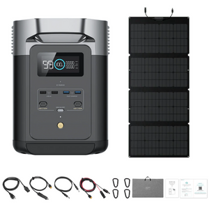 EcoFlow DELTA 2 Solar Generator with 160W Portable Solar Panel Kit