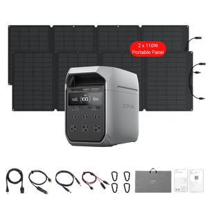 EcoFlow DELTA 3 Plus Solar Generator with 110W Solar Panels