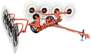 BEFCO - Pull-Type V Wheel Hay Rake 30–80 HP Tractor | Ground Driven HRC Series 8–12 Wheel Windrow Rake
