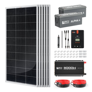 Rich Solar 1200W 24V Complete Solar Kit for Home and Off-Grid Use