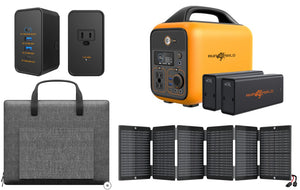 RUNWILD 600 Watt Portable Power Station Bundle PS-T-HE-600-OR-BUNDLE